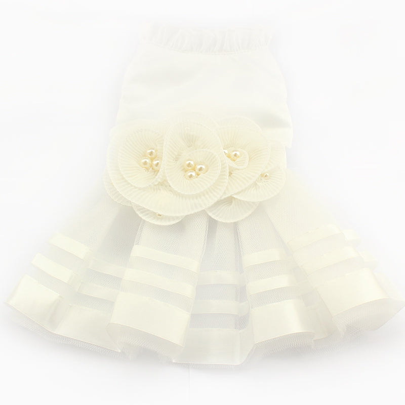 Moonlit skirt for pet dog in lotus pond in summer