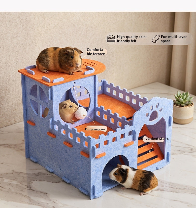 Felt Double-Layer Castle Hamster Hideout