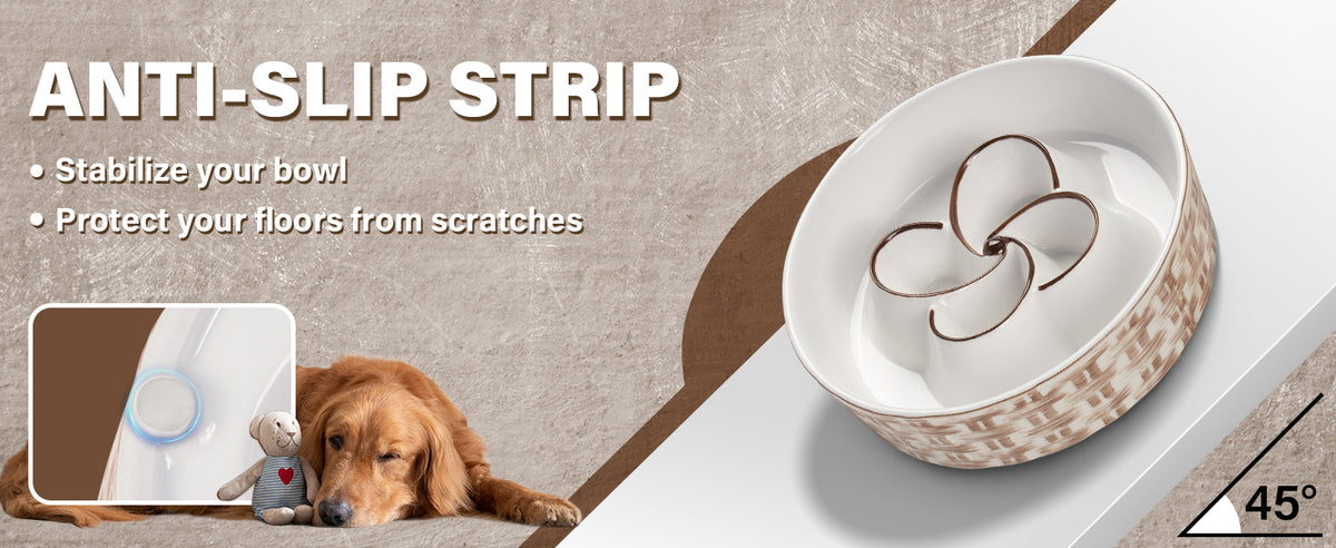 Ceramic Slow Feeder Dog Bowl Slow Feeder Dog Bowl For Medium Large Anti-Choking Slow Eating Dog Bowl Non Slip Dog Bowl Slow Feeder