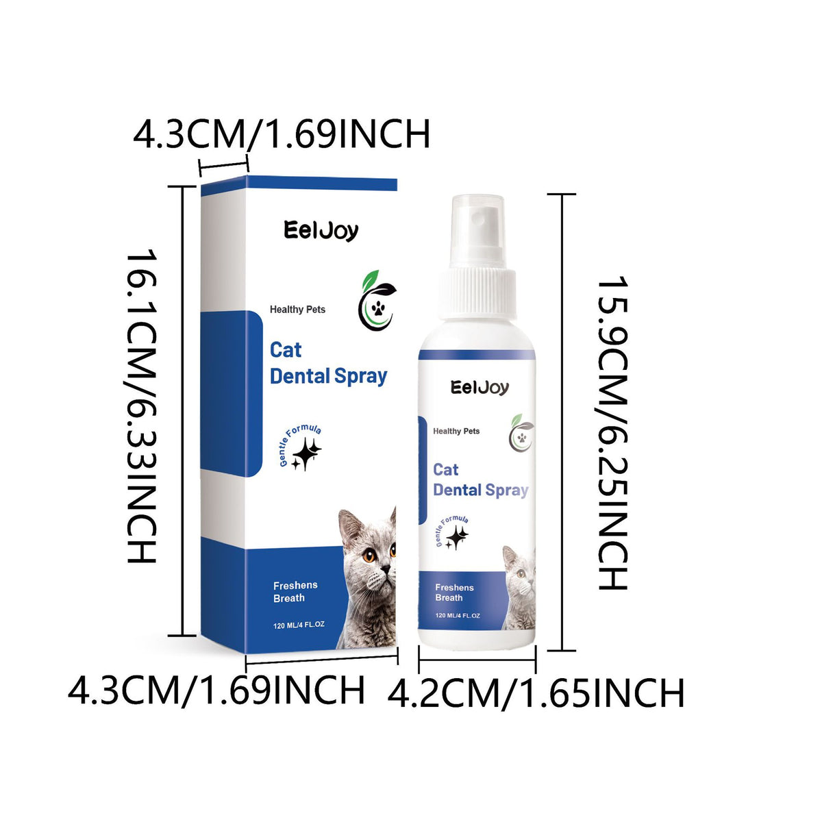 Eeljoy Cat Dental Spray Gentle Cleaning Spray For Cats, Freshens Breath And Cleans Teeth