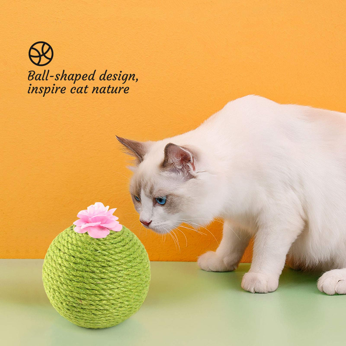 Interactive Tumbler Cactus Cat Scratcher Ball Catnip Toys Natural Sisal Scraper Tree Tower for Cat Indoor Play...