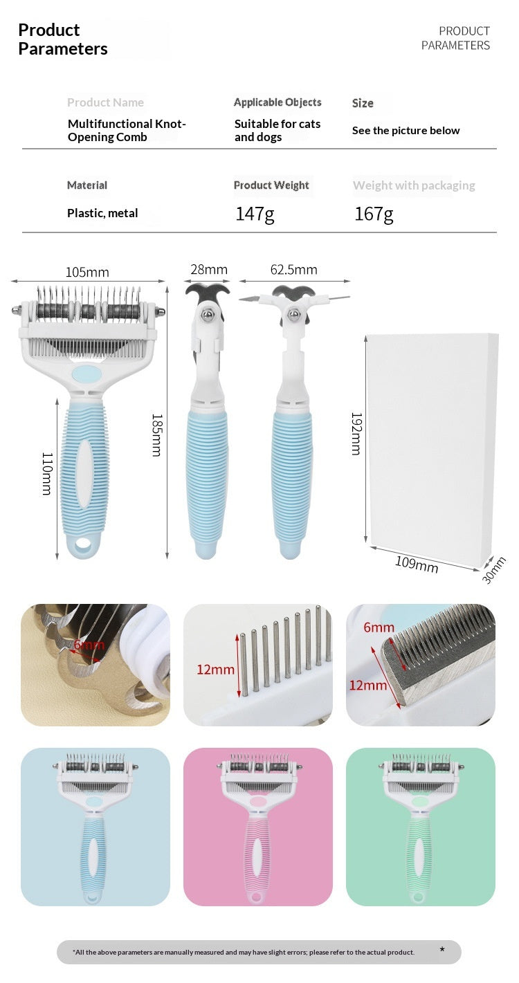 3-in-1 Multi-Functional Pet Detangling Comb