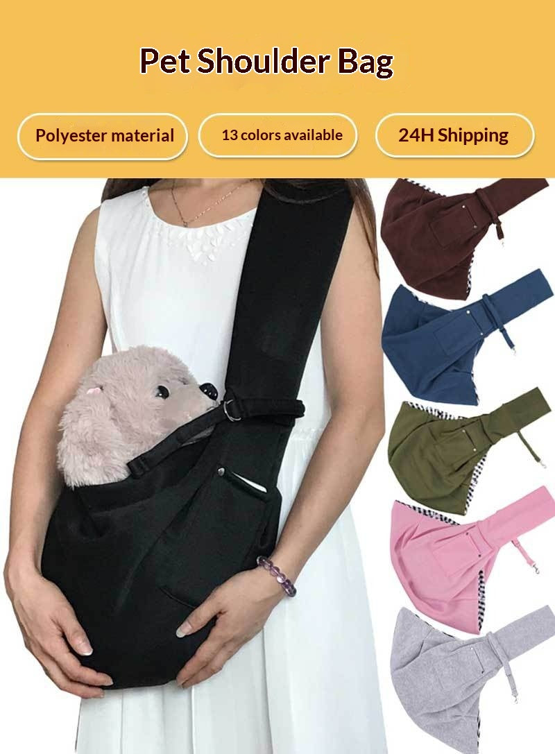 Polyester Pet Crossbody Bag With Pockets, Can Hold Up To 15 Jin