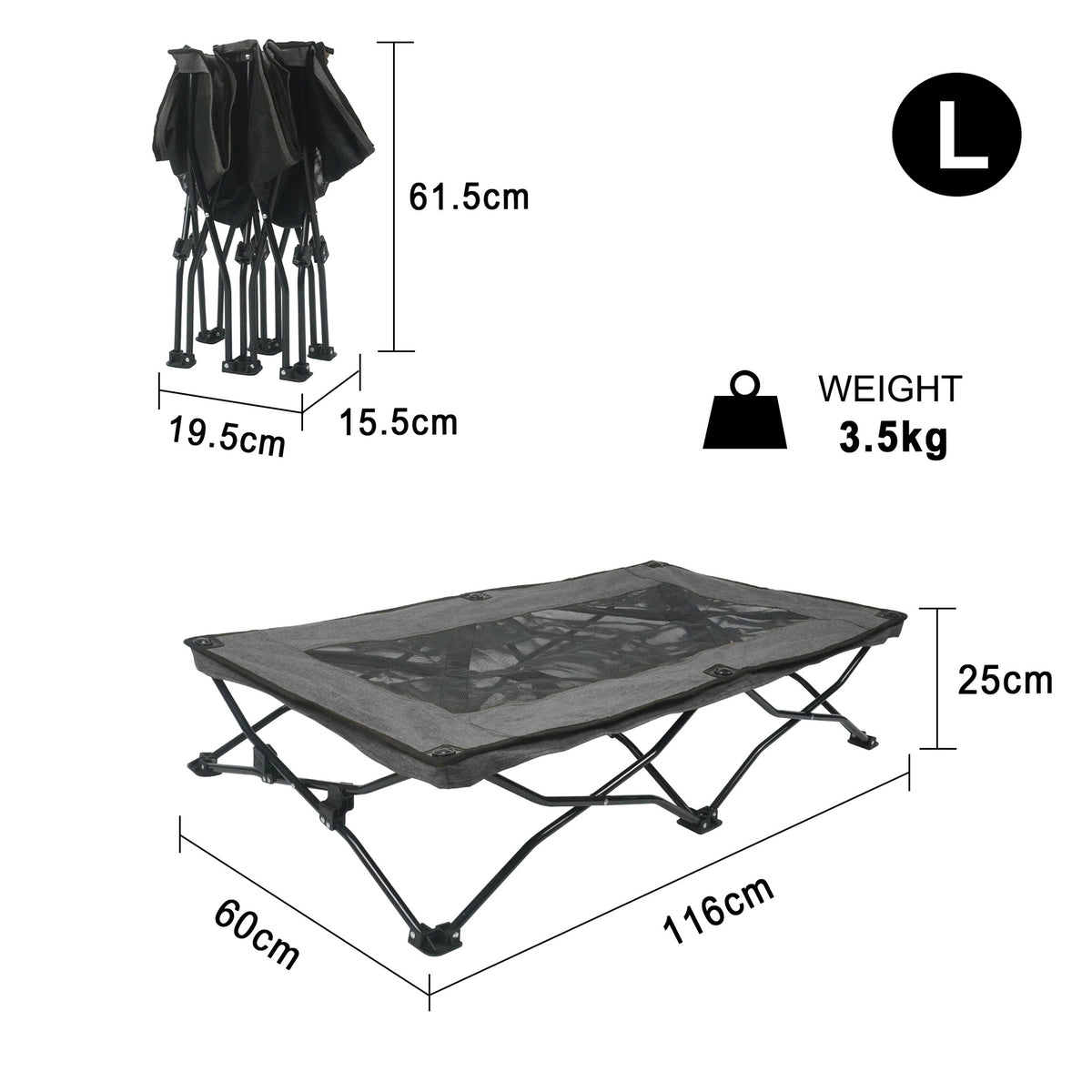 Double Layer Fabric Large Foldable Dog Bed