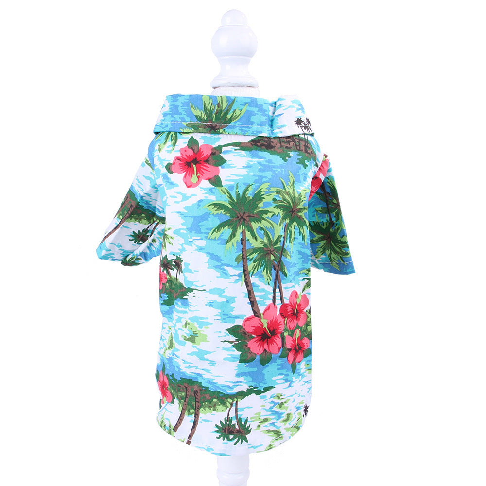 Hawaiian Printed Shirt Small and Medium Teddy Shiba Inu - Pet Clothing