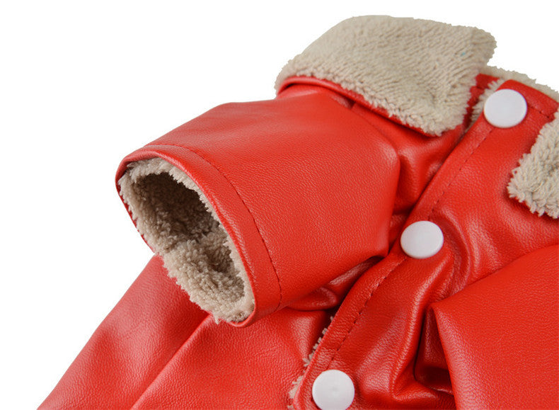 Pet Casual Embroidery Leather Dog Clothes