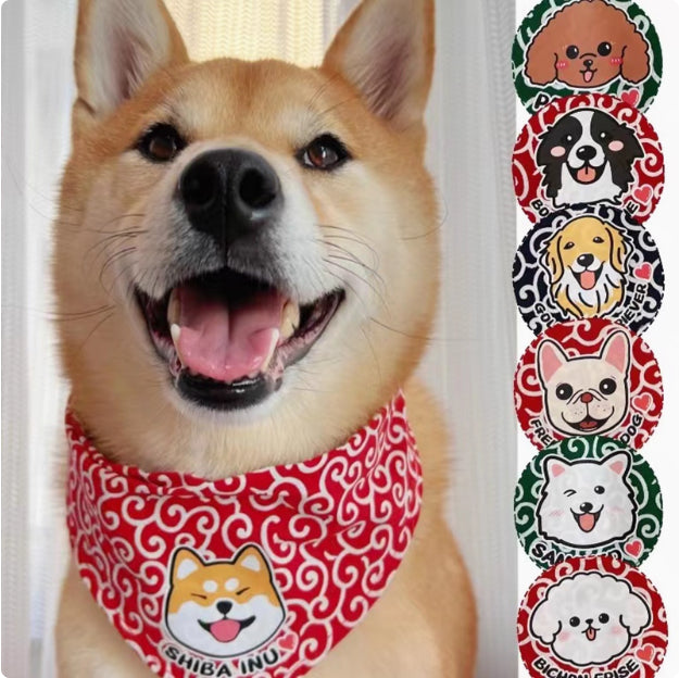 Tang Grass Pattern Lace Triangle Pet Scarf