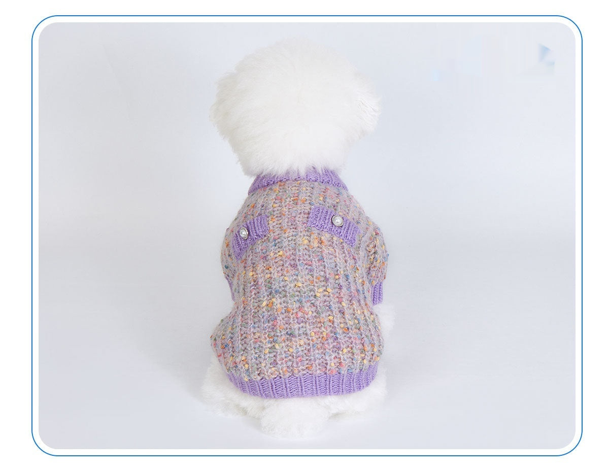 Dog Clothes Sweater Soft Glutinous Bean Cardigan