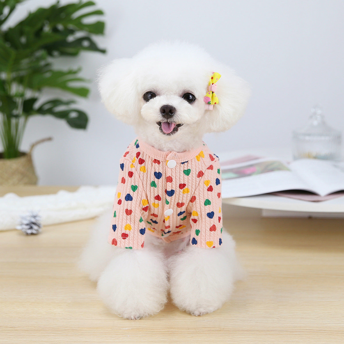Pet Two-legged Clothes Color Love Bottoming Shirt