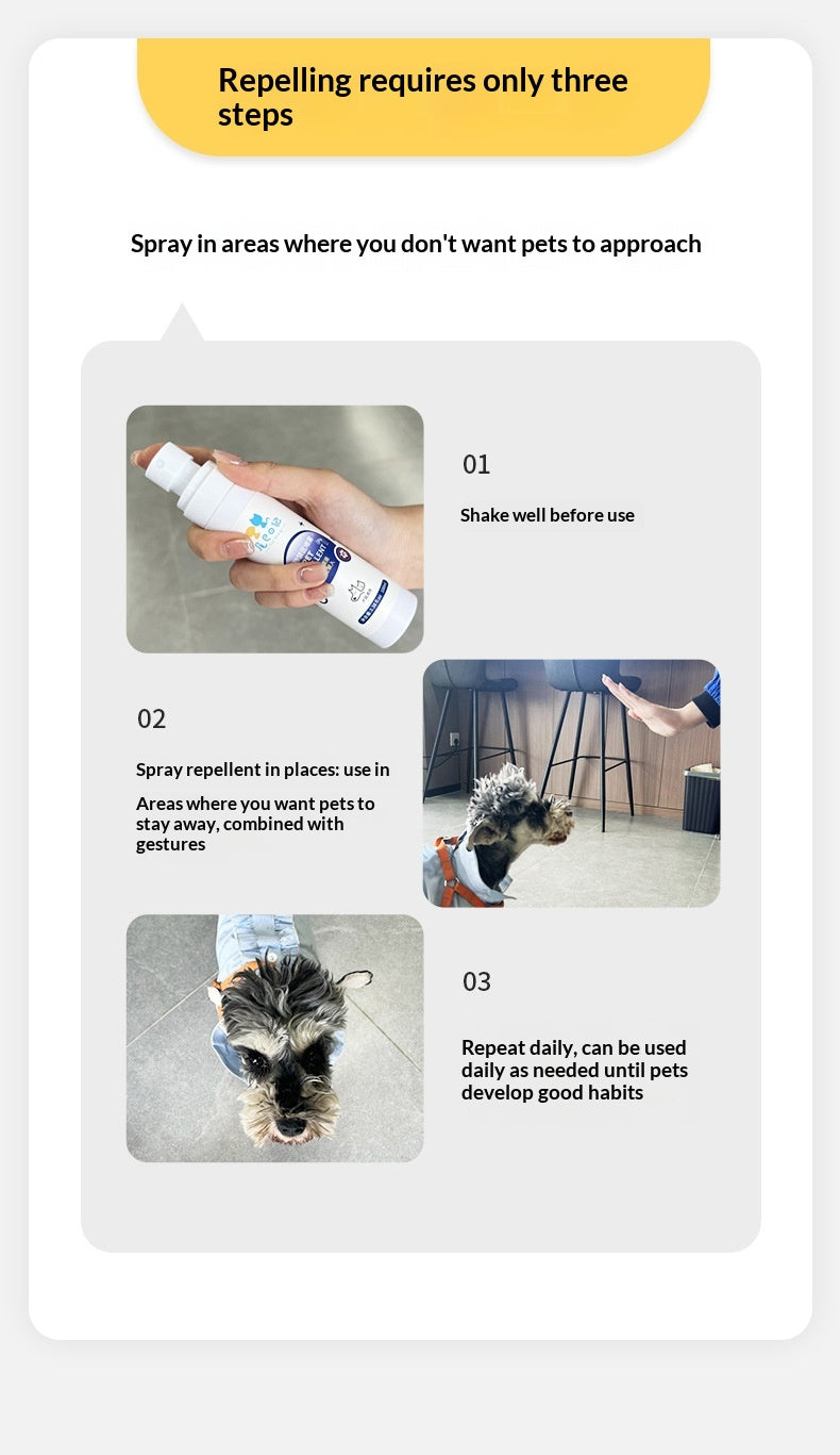 Mild Non-irritating Pet Training Aid Spray For Cats & Dogs