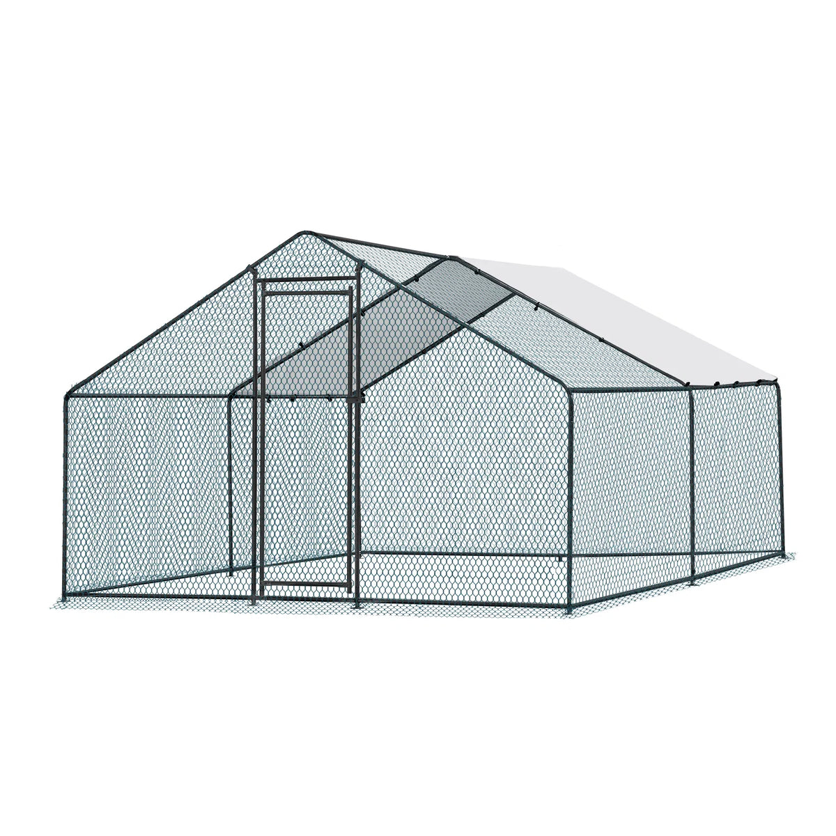 13 x 10 ft Large Metal Chicken Coop, Walk-in Poultry Cage Chicken Hen Run House with Waterproof Cover, Rabbits Cats Dogs Farm Pen for Outdoor Backyard Farm Garden