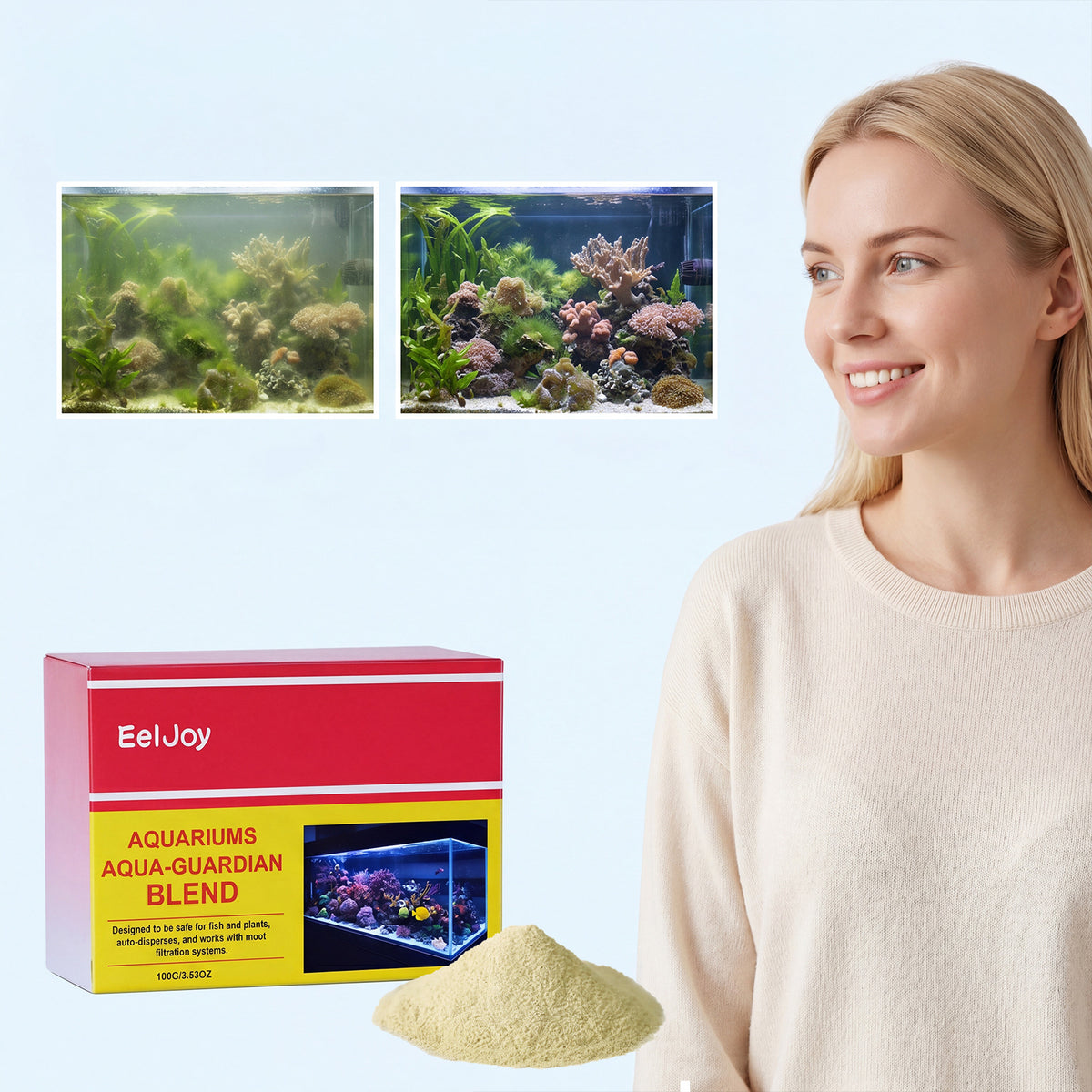 Eeljoy Aquarium Guardian Freshwater And Seawater Clearing Universal Stain And Algae Remover Aquarium Water Purifier