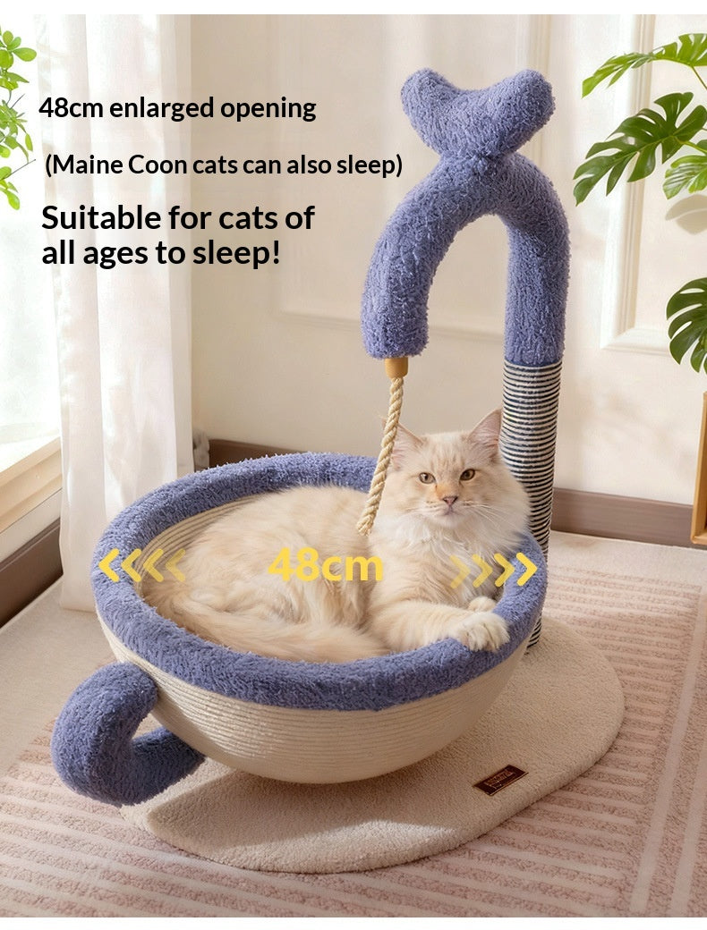 Sisal Cat Scratching Post And Bed Combo Extra Scratchable Cat Toy