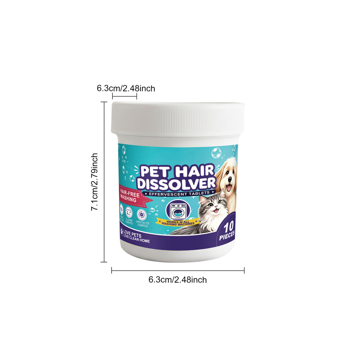 Pet Hair Removal Effervescent Tablets Are Suitable For Everyday Household Use And Machine Washing. They Clean Stains, Remove Pet Hair, And Dissolve Pet Hair.
