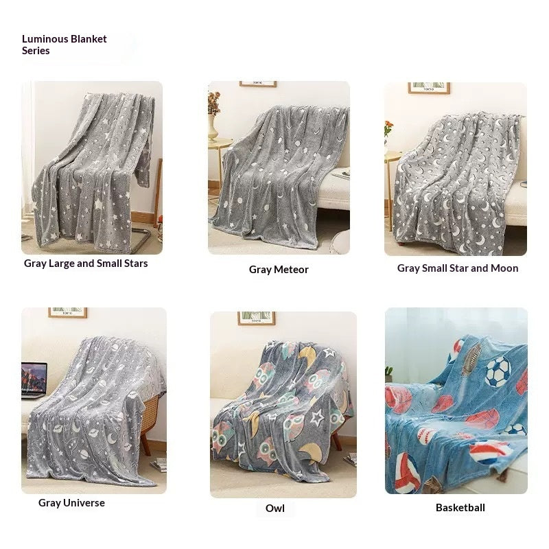 Flannel Glow-in-the-dark Blanket Soft Cozy And Warm For Naps