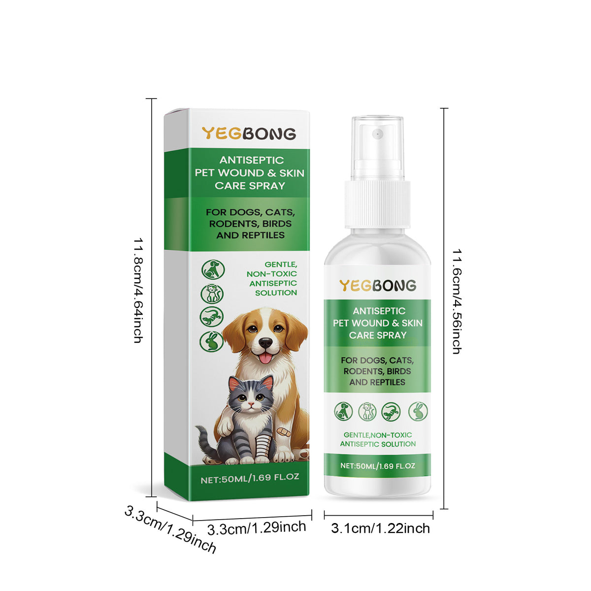 Yegbong Pet Skin Care Spray Moisturizing And Soothing Spray For Cats And Dogs