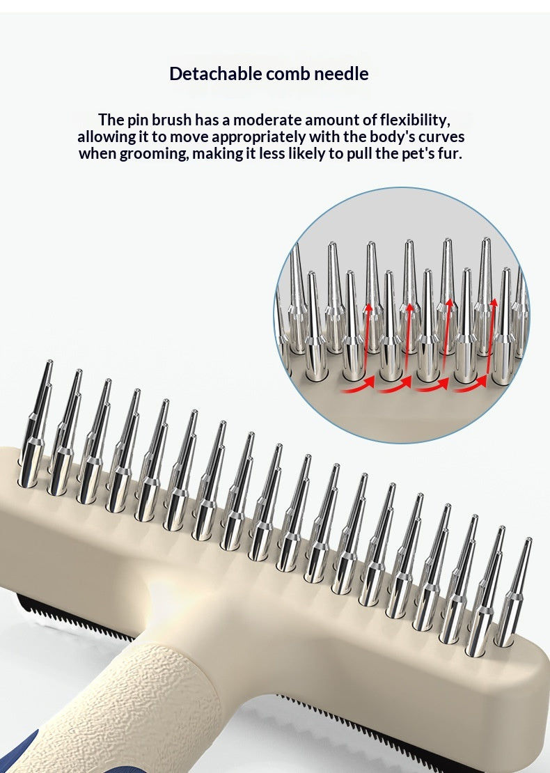 Pet Grooming Brush For Removing Loose And Dead Hair And Detangling Fur