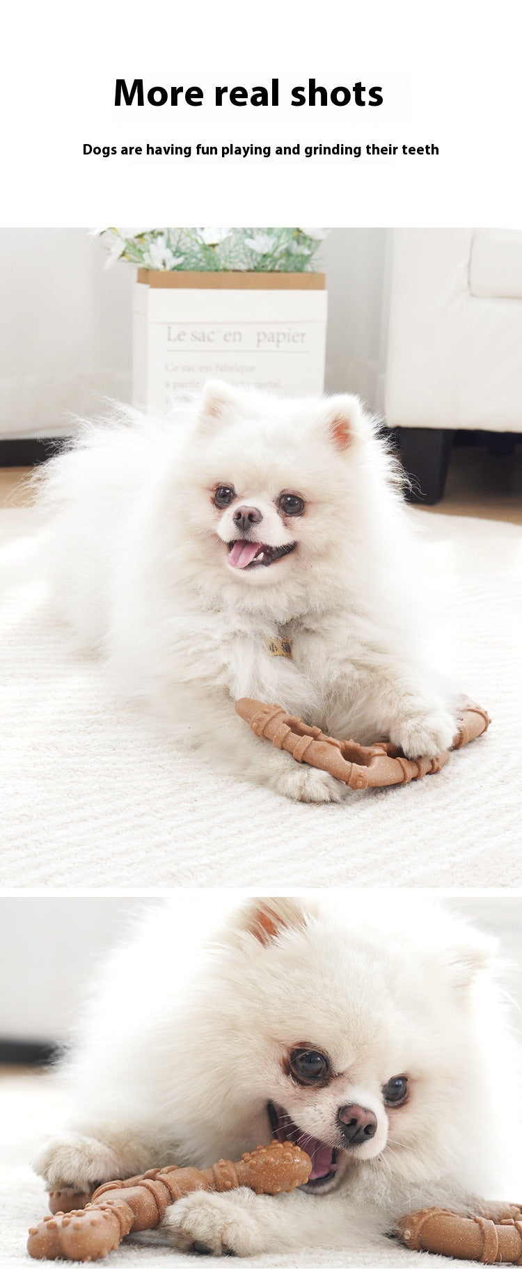 Dog Toy Bone Molar Rod Bite-resistant Teeth Cleaning Self-hi