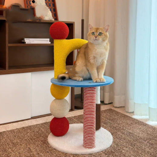 U-shaped Compact All-in-one Cat Tree That Saves Space Sisal Scratching Post