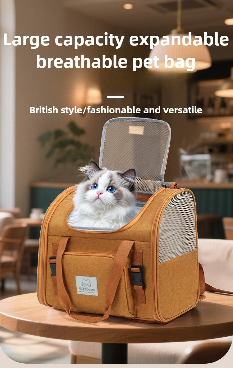 Expandable Breathable Portable Outdoor Cat Backpack With Large Capacity