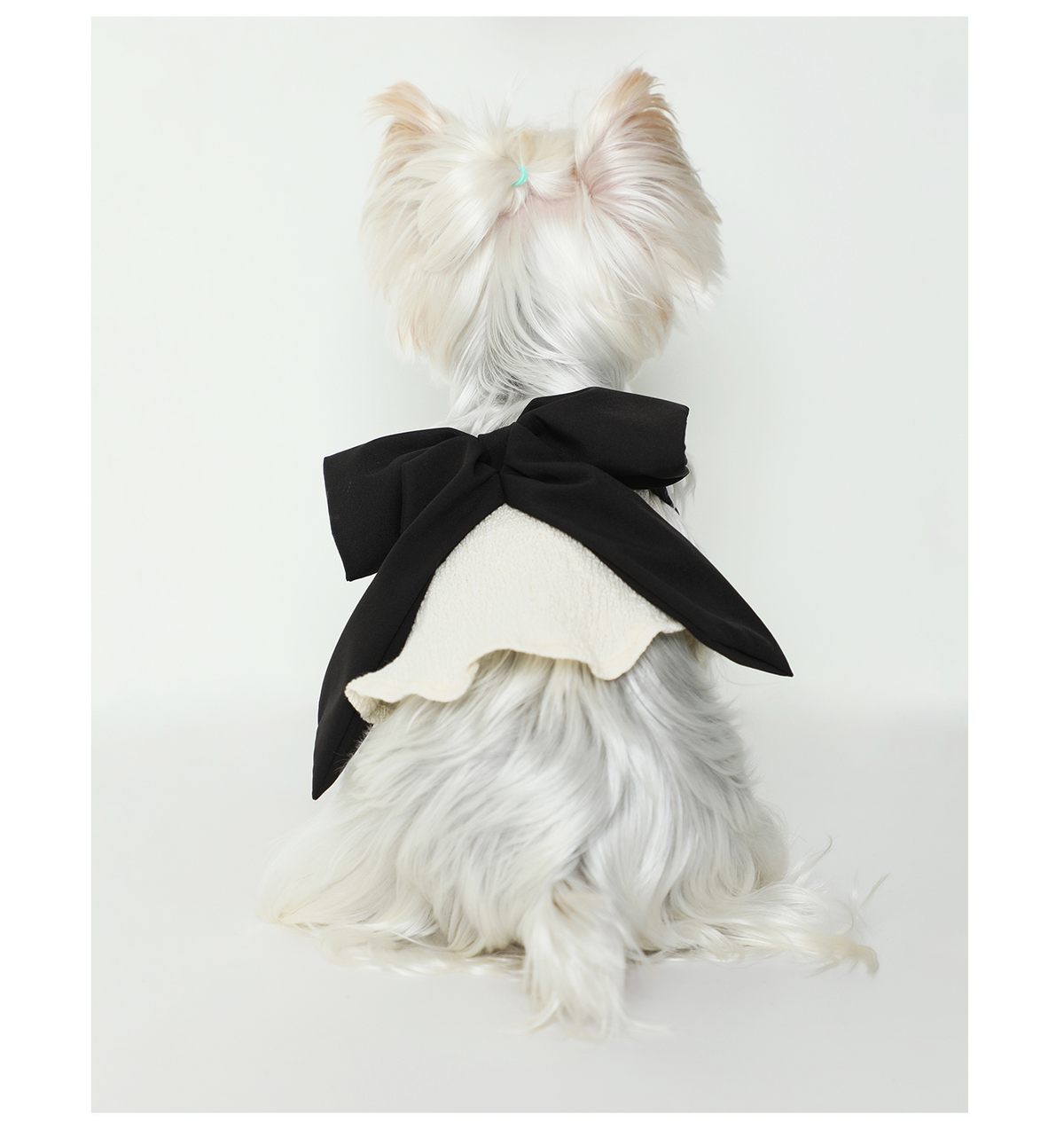 Pet Black Silk Bow Beige Tank Top