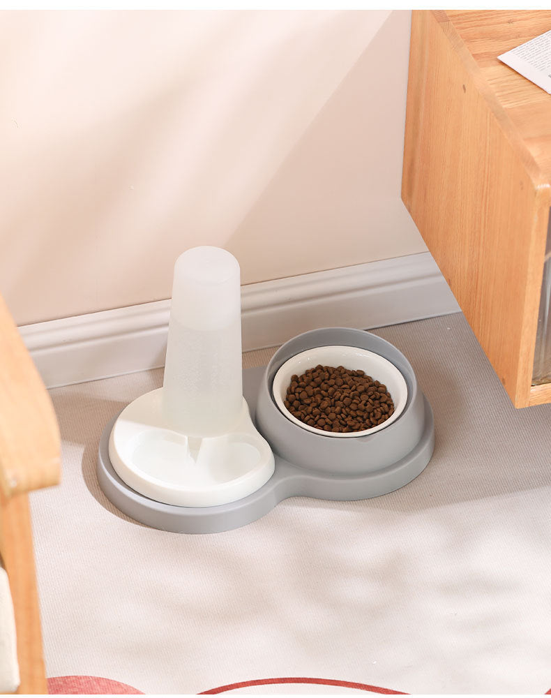 Pet Cat Bowl Dog Bowl Pet Double Feeding Bowl Neck Protection Non Slip Bowl Water Food Feeder