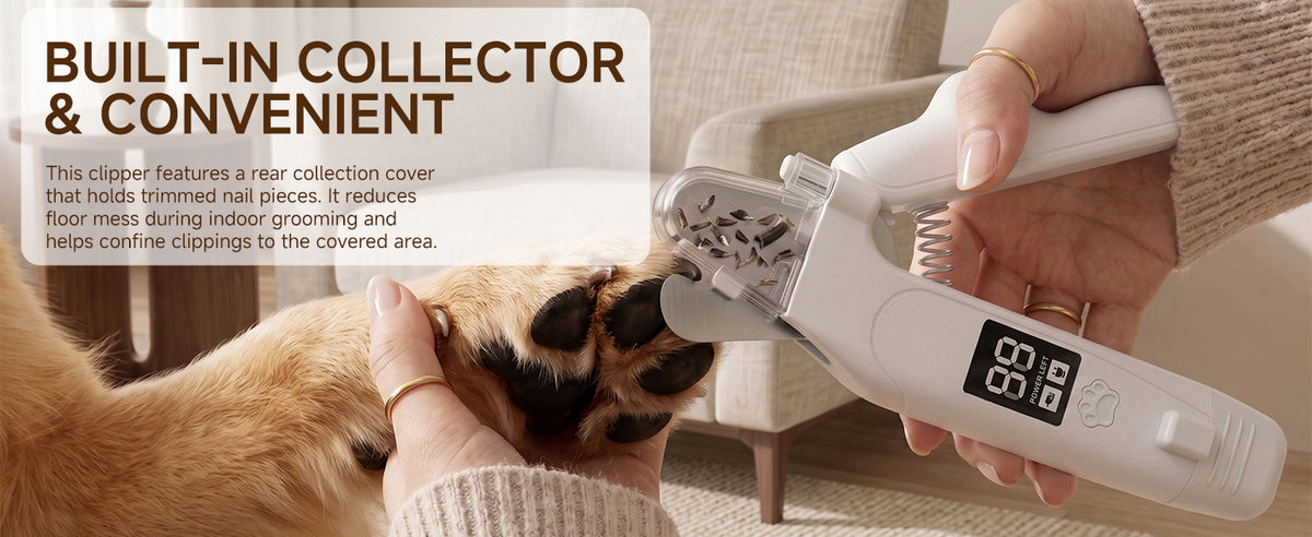 Dog Nail Clippers With Light, 2-in-1 Nail Clipper & Grinder Trimmer For Large Medium Small Dogs Cats, USB Rechargeable, Dual LED Quick Sensor & Safety Guard Portable Home Pet Grooming Tool