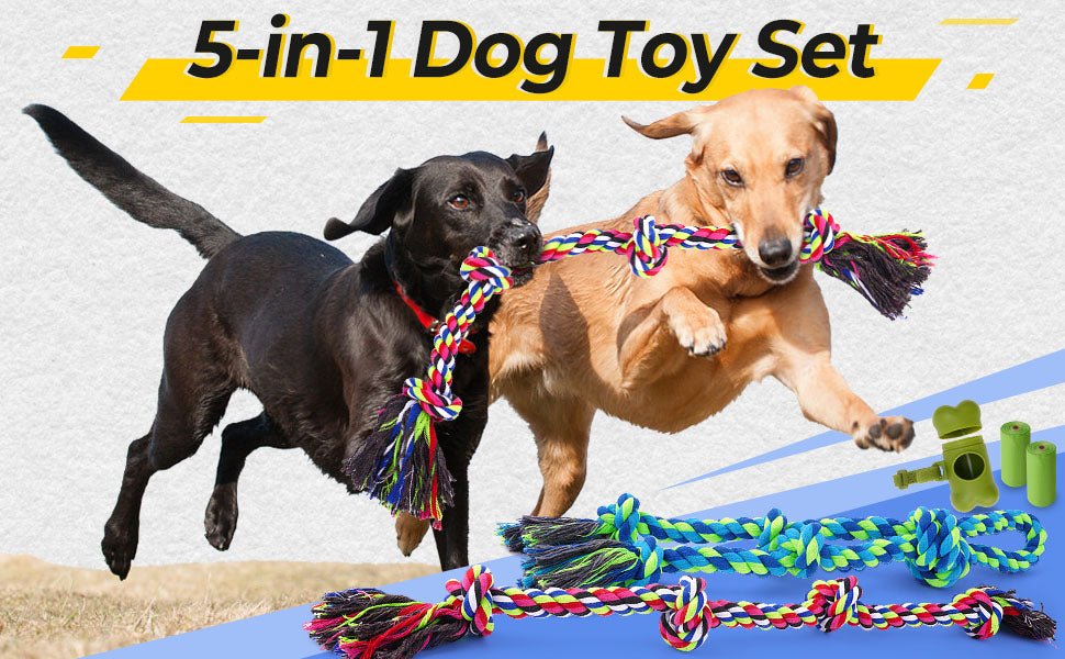 Heavy Duty Dog Rope Toy For Aggressive Chewers, Tough Tug Of War Dog Toys For Large, Medium And Small Dogs
