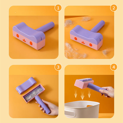 New Pet Hair Roller Remover Lint Brush 2-Way Dog Cat Comb Tool Convenient Cleaning Dog Cat Fur Brush Base Home Furniture Sofa