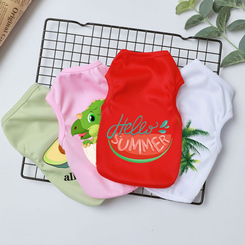 Puppy Dog Summer Thin Clothes Teddy Cat Pet Small Puppies Jarre Aero Bull Bichon Vest