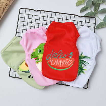 Puppy Dog Summer Thin Clothes Teddy Cat Pet Small Puppies Jarre Aero Bull Bichon Vest