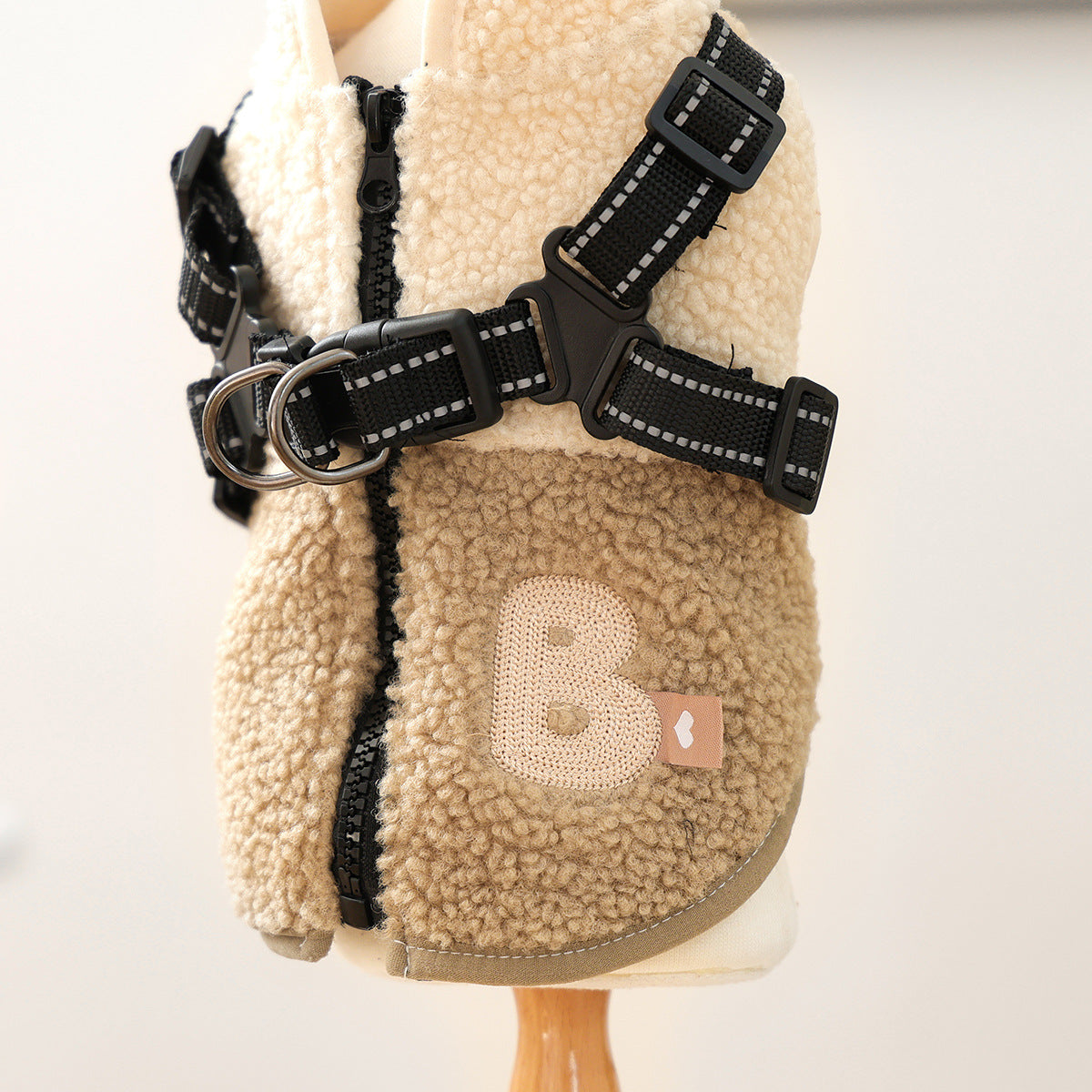 Warm And Cozy Lambswool Patchwork Harness Vest