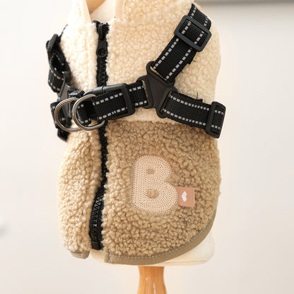 Warm And Cozy Lambswool Patchwork Harness Vest