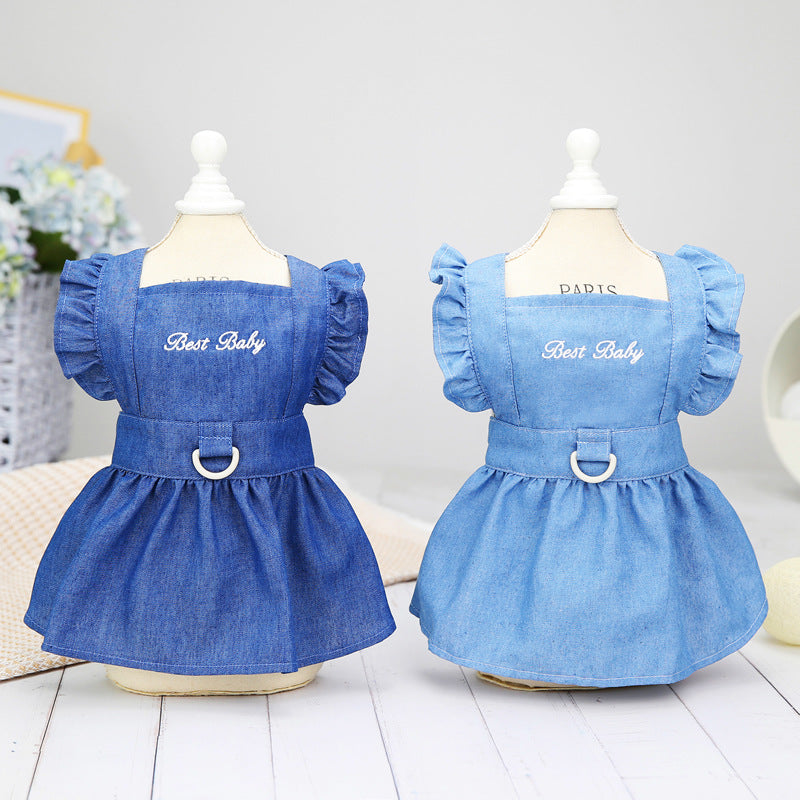 Puppy Clothes Spring And Summer Thin Letters Dress