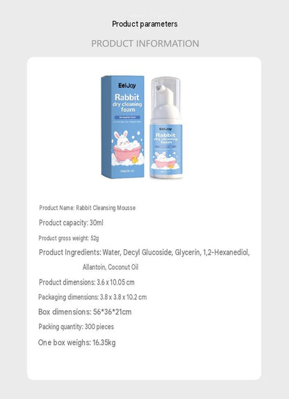Eeljoy Rabbit Cleaning Mousse Gentle And Non-Moisturizing Hair Care And Skin Care Products For Rabbits