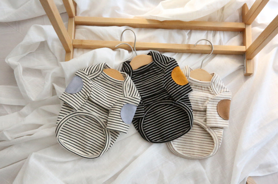 Striped Base-Layer Hoodie For Small Dogs