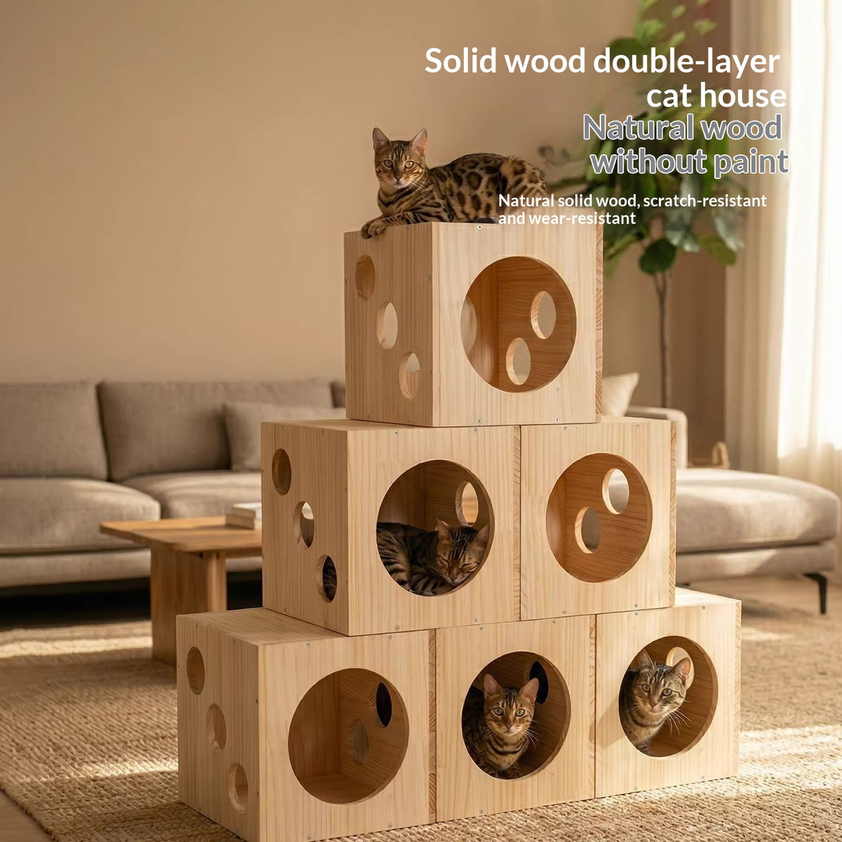 Four-season Cat House Hiding Sleeping Nest Cat Cage Tunnel Semi-enclosed