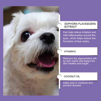 Dog Tear Stain Paste, Gentle Tear Stain Remover For Dogs With Honeysuckle, Sophora Flavescens & Coconut Oil, Soothing Eye Brightening Cream For All Dog Skin Types, 20g