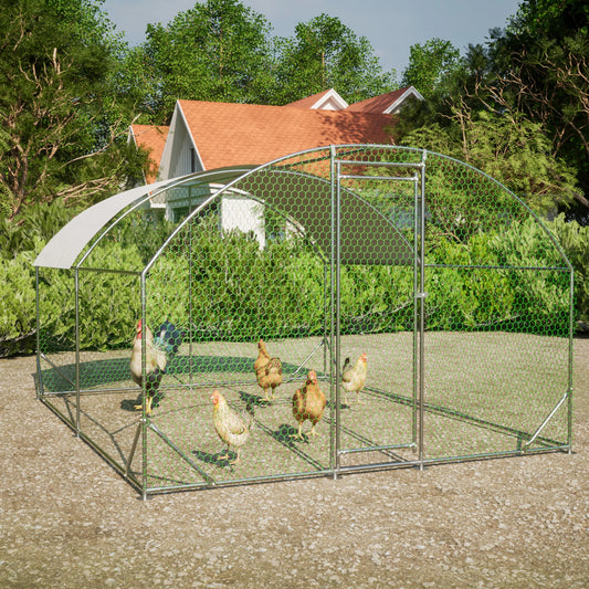 9.84' x 13.12' x 6.56' Large Chicken Coop Metal Chicken Run with Waterproof and Anti-UV Cover