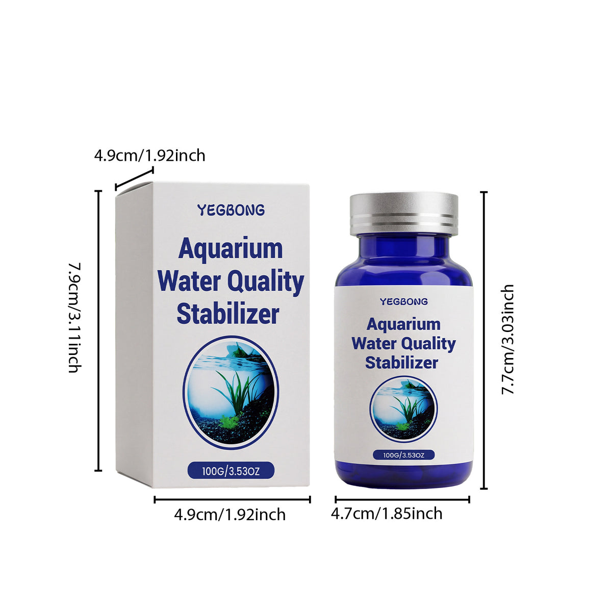 Yegbong Aquarium Water Quality Stabilizer Clear Water Quality Fish Tank Water Purifier Daily Care Cleaner