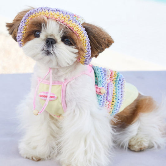 Dog Woven Sun Hat Summer Small Dog Yorkshire Bichon