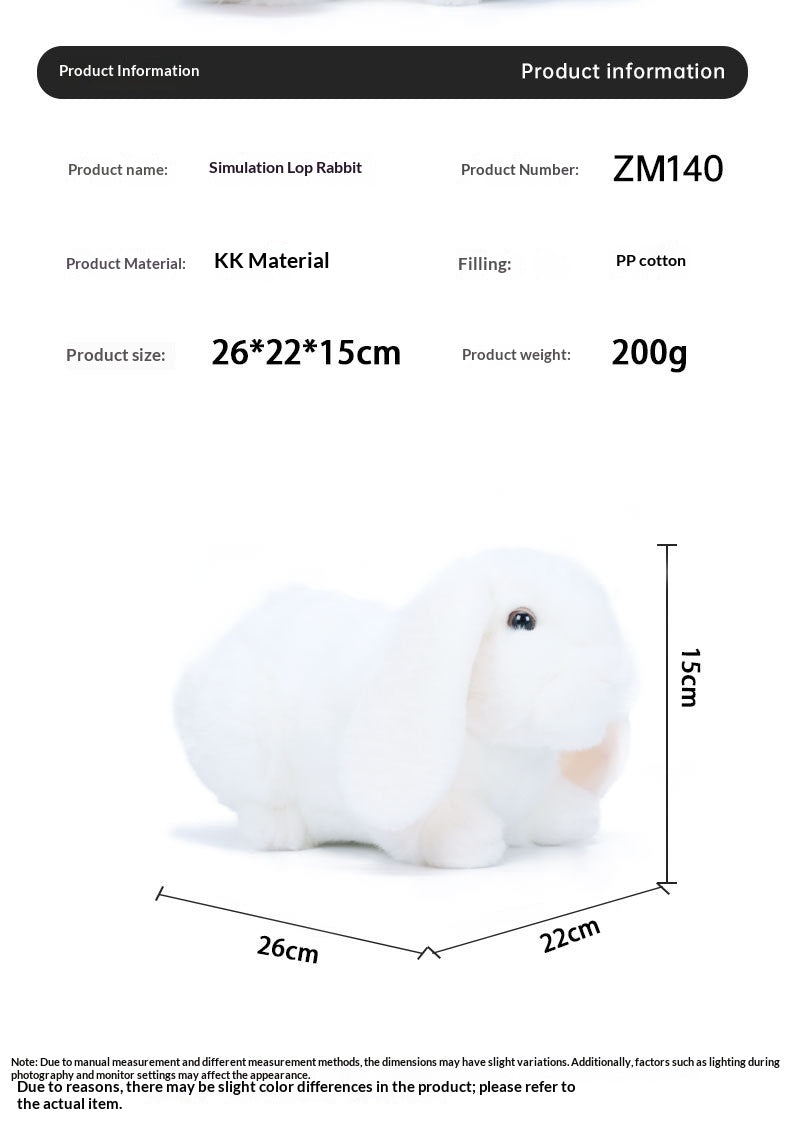 Stuffed Rabbit Doll Plush Toy Lop-eared