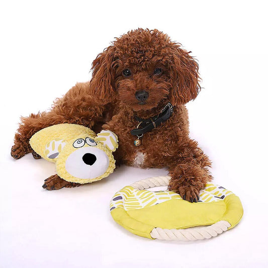 Dog plush molar doll bear pet training toy