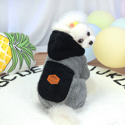 Plush Cotton Thickened Dog Clothes Cat Feet Casual Four Legged Clothes