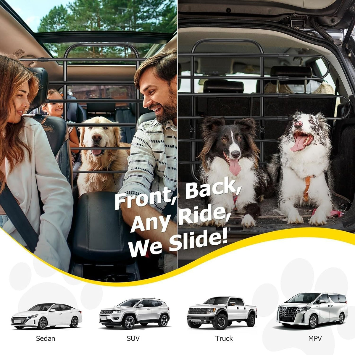 Dog Car Barrier,Easy To Assemble And Install Dog Car Barriers Fits Well In Various Vehicles Adjustable With Seat Movements Recycled Materials