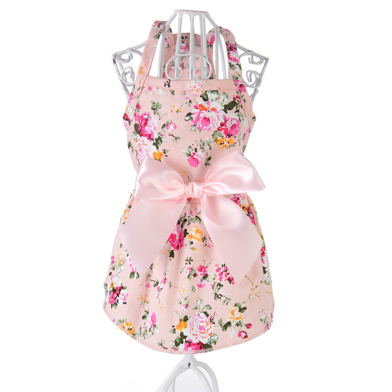 Cotton pet clothes with ribbons