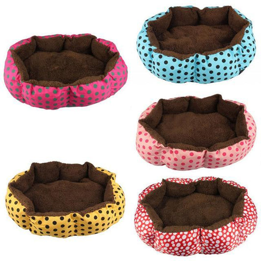 Soft Fleece Round Pet Bed - Cosy Nest for Small Dogs & Cats