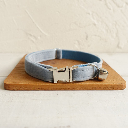 MUTTCO sky blue thick velvet soft and comfortable collar