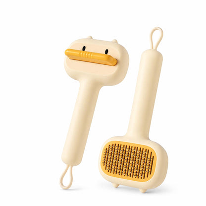 Cute Cartoon Bear Self-Cleaning Pet Brush  Universal Deshedding Comb For Cats And Dogs  Removes Loose Fur & Detangles  Comfortable Non-Slip Handle Pet Grooming Tool
