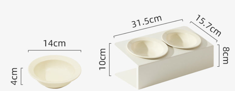 Elevated Neck-supporting Spill-proof Food And Water Bowl For Cats And Dogs